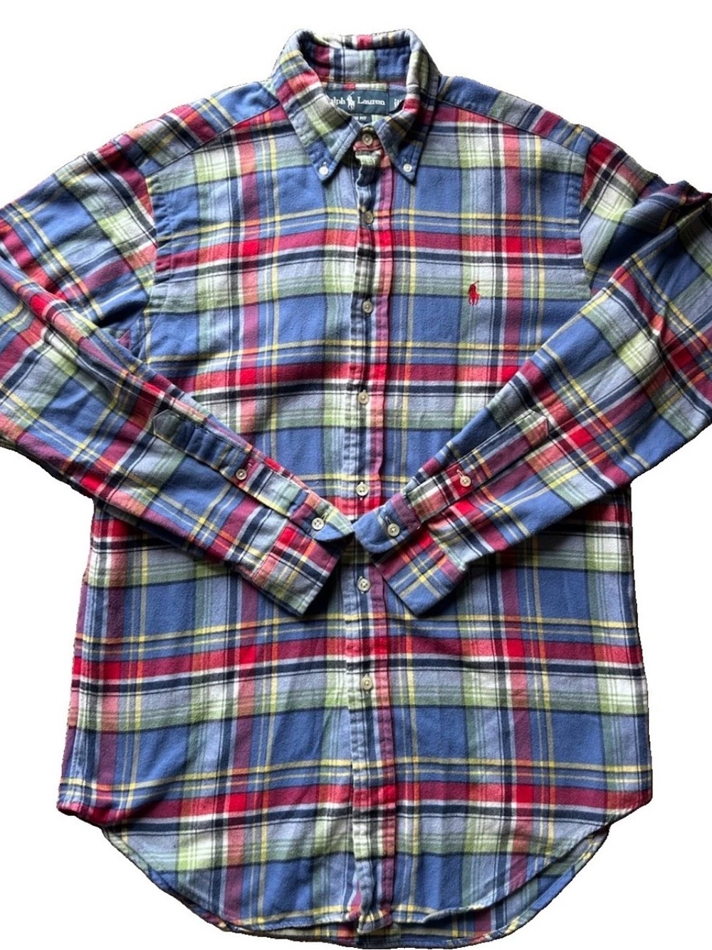 Polo by Ralph Lauren Blue & Red Plaid Button-Down Shirt Size Small
